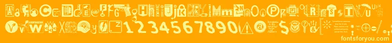 Insecuri Font – Yellow Fonts on Orange Background