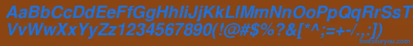 Шрифт NimbussanlcyBoldItalic – синие шрифты на коричневом фоне
