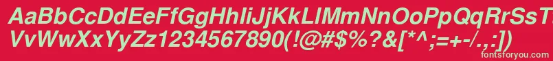 NimbussanlcyBoldItalic Font – Green Fonts on Red Background