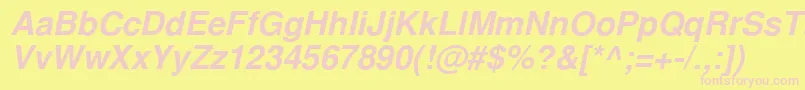 NimbussanlcyBoldItalic Font – Pink Fonts on Yellow Background