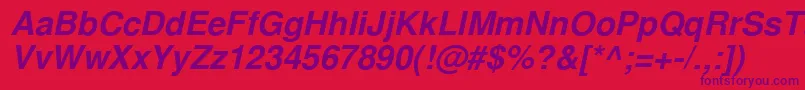 NimbussanlcyBoldItalic Font – Purple Fonts on Red Background