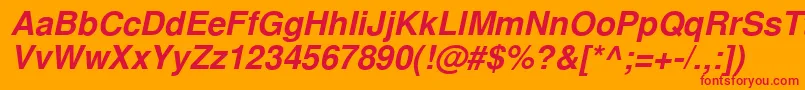 NimbussanlcyBoldItalic Font – Red Fonts on Orange Background