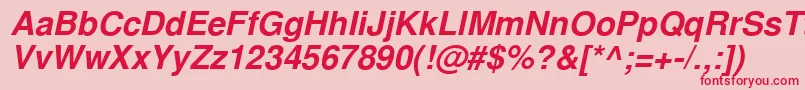 フォントNimbussanlcyBoldItalic – ピンクの背景に赤い文字