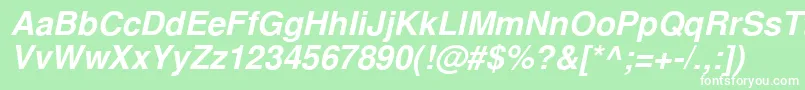 NimbussanlcyBoldItalic Font – White Fonts on Green Background