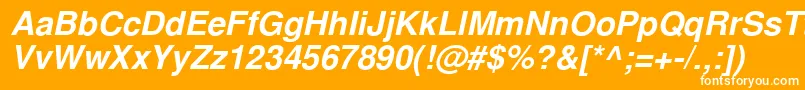 フォントNimbussanlcyBoldItalic – オレンジの背景に白い文字