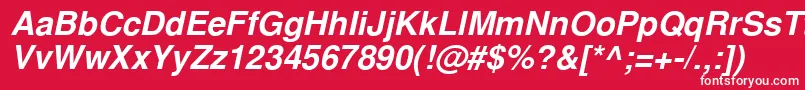 NimbussanlcyBoldItalic Font – White Fonts on Red Background