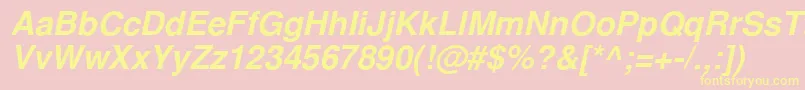 NimbussanlcyBoldItalic Font – Yellow Fonts on Pink Background
