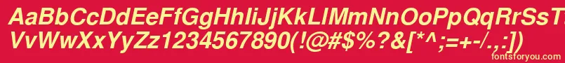 NimbussanlcyBoldItalic Font – Yellow Fonts on Red Background