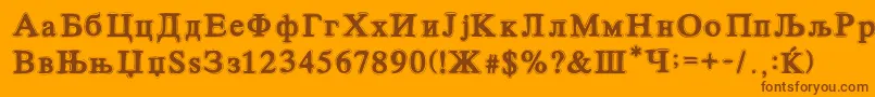 Шрифт CirilicoFont – коричневые шрифты на оранжевом фоне