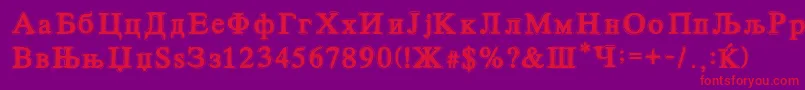 CirilicoFont Font – Red Fonts on Purple Background