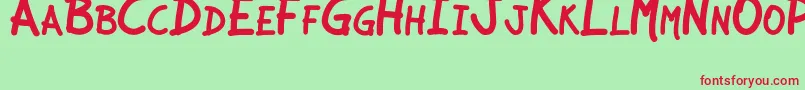 フォントJcaguirrepLibre – 赤い文字の緑の背景