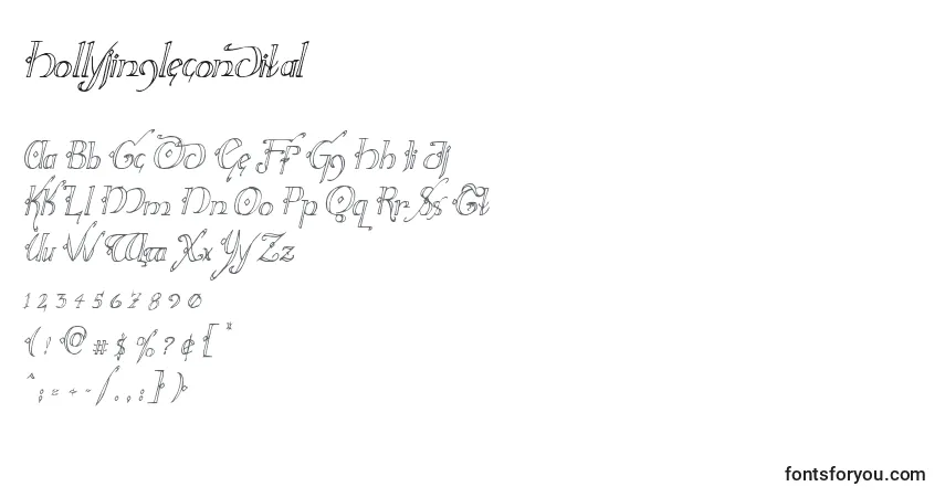 Czcionka Hollyjinglecondital – alfabet, cyfry, specjalne znaki