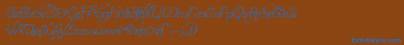 Hollyjinglecondital Font – Blue Fonts on Brown Background