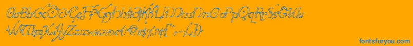 Hollyjinglecondital Font – Blue Fonts on Orange Background