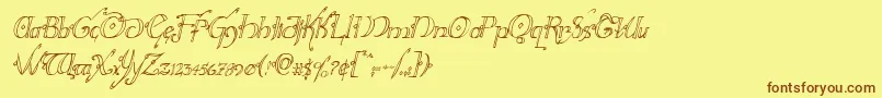 Hollyjinglecondital Font – Brown Fonts on Yellow Background
