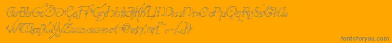 Hollyjinglecondital-Schriftart – Graue Schriften auf orangefarbenem Hintergrund