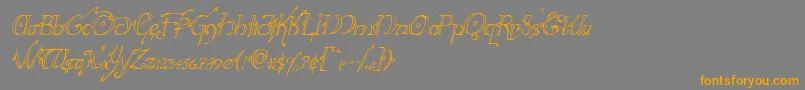 Hollyjinglecondital-Schriftart – Orangefarbene Schriften auf grauem Hintergrund