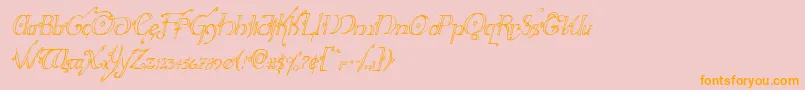 Hollyjinglecondital Font – Orange Fonts on Pink Background