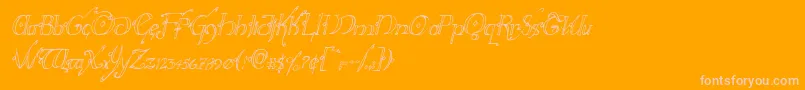 Hollyjinglecondital-Schriftart – Rosa Schriften auf orangefarbenem Hintergrund