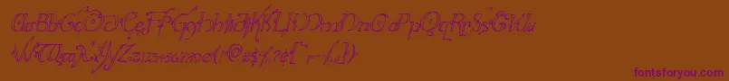 Hollyjinglecondital Font – Purple Fonts on Brown Background