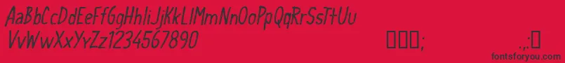 CfschoolhandwritingRegular Font – Black Fonts on Red Background