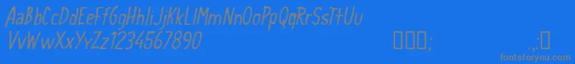 CfschoolhandwritingRegular Font – Gray Fonts on Blue Background