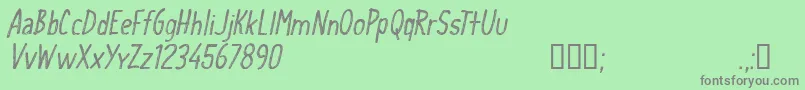 CfschoolhandwritingRegular Font – Gray Fonts on Green Background