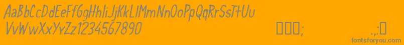 CfschoolhandwritingRegular Font – Gray Fonts on Orange Background