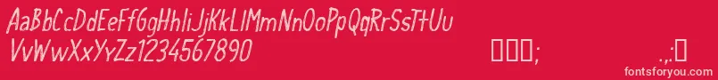 More about CfschoolhandwritingRegular Font CfschoolhandwritingRegular Font – Pink Fonts on Red Background
