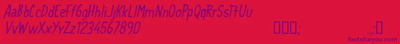 CfschoolhandwritingRegular Font – Purple Fonts on Red Background