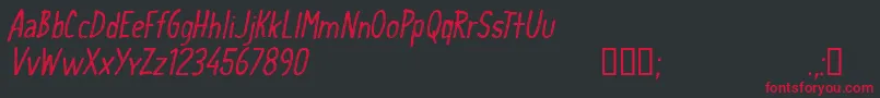 CfschoolhandwritingRegular Font – Red Fonts on Black Background