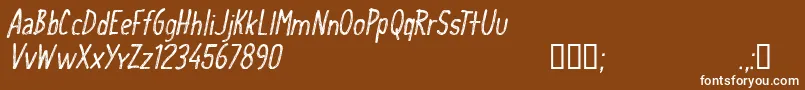 CfschoolhandwritingRegular Font – White Fonts on Brown Background