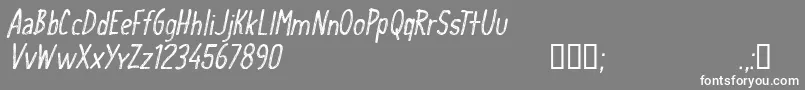 CfschoolhandwritingRegular Font – White Fonts on Gray Background