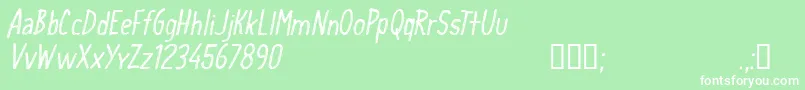 CfschoolhandwritingRegular Font – White Fonts on Green Background