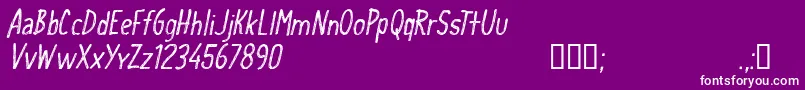 CfschoolhandwritingRegular Font – White Fonts on Purple Background