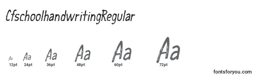 Tamanhos de fonte CfschoolhandwritingRegular