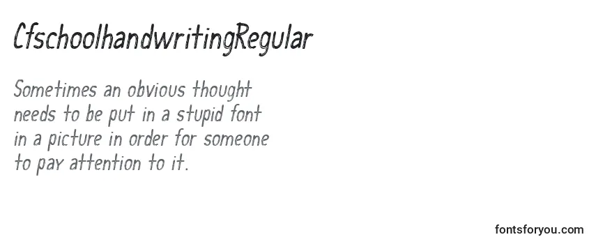 Fonte CfschoolhandwritingRegular