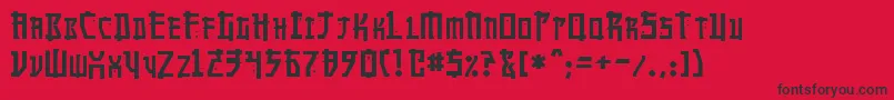 MangaNormal Font – Black Fonts on Red Background