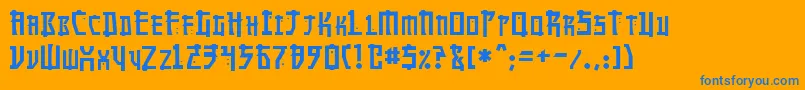 Fonte MangaNormal – fontes azuis em um fundo laranja