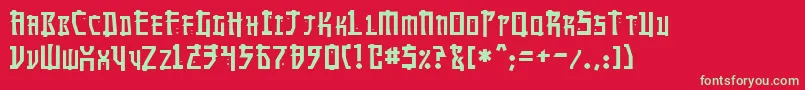 MangaNormal Font – Green Fonts on Red Background