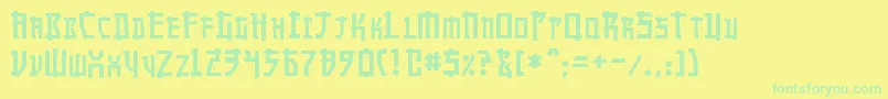 フォントMangaNormal – 黄色い背景に緑の文字