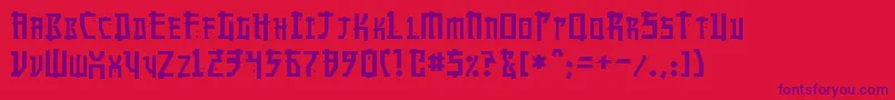 Więcej informacji o czcionce MangaNormal Czcionka MangaNormal – fioletowe czcionki na czerwonym tle