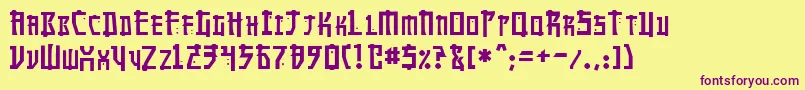 MangaNormal Font – Purple Fonts on Yellow Background