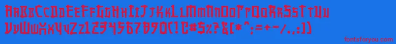More about MangaNormal Font MangaNormal Font – Red Fonts on Blue Background