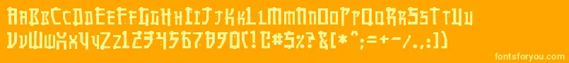MangaNormal Font – Yellow Fonts on Orange Background