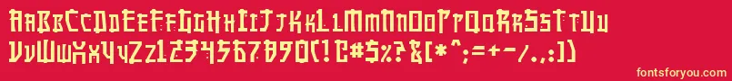 MangaNormal Font – Yellow Fonts on Red Background