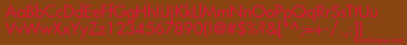フォントFuturastdMedium – 赤い文字が茶色の背景にあります。