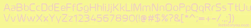 MillarMedium-fontti – vaaleanpunaiset fontit keltaisella taustalla