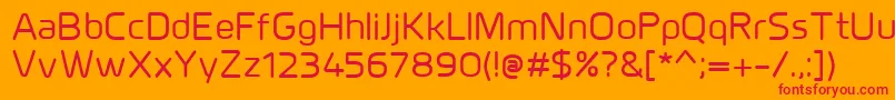 フォントMillarMedium – オレンジの背景に赤い文字