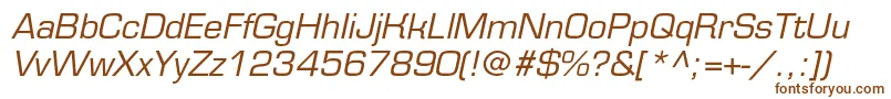EurofontcItalic-Schriftart – Braune Schriften auf weißem Hintergrund